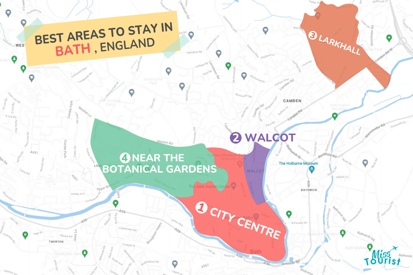 Where to stay in Bath MAP
